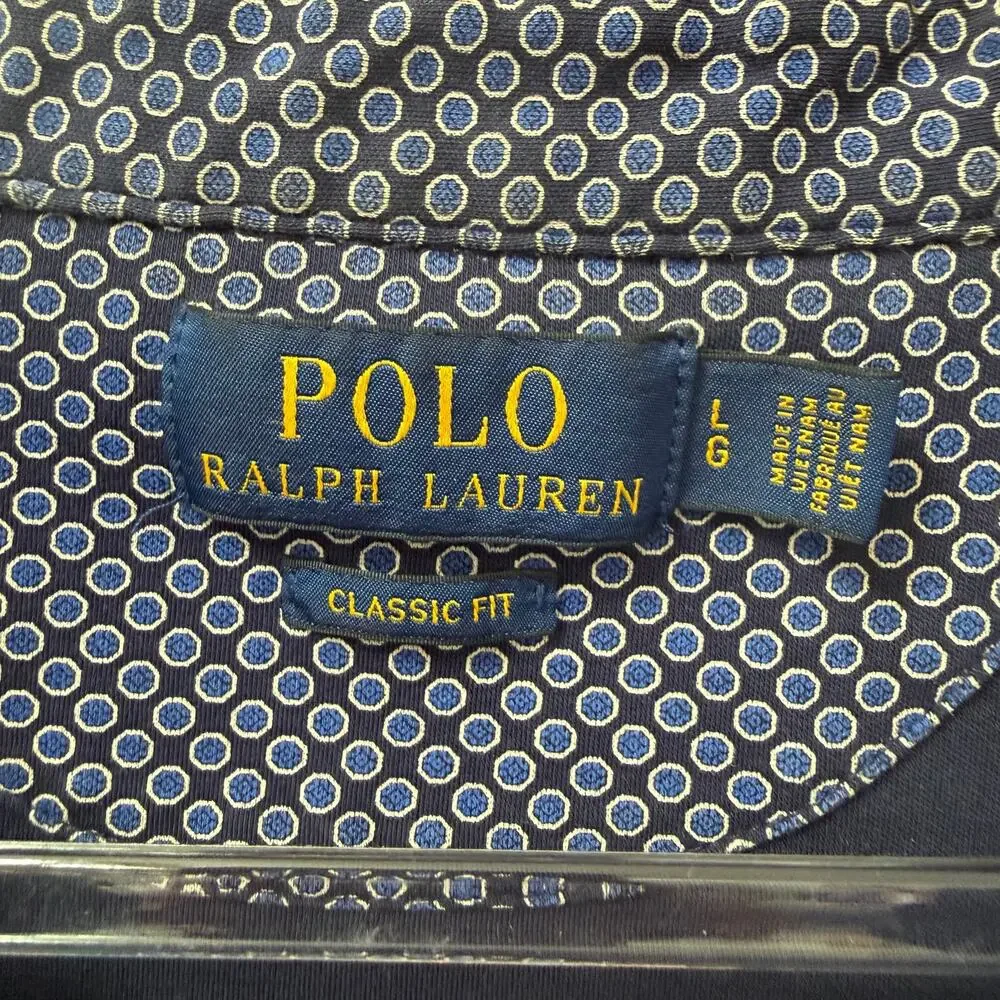 Ralph Lauren Polo Mens Golf Shirt Sz Large Printed Classic Fit